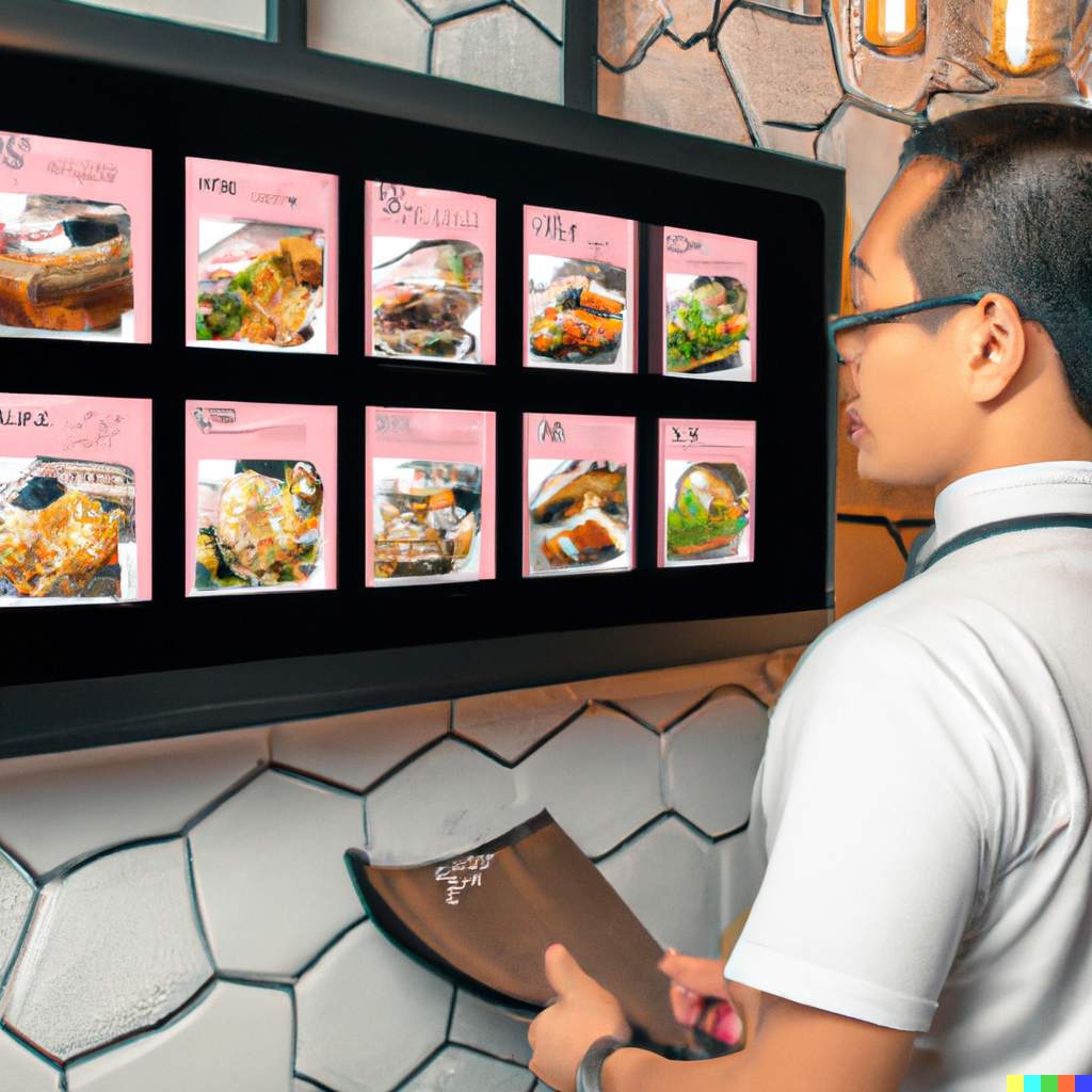 Sushi and Asian cuisine menu board